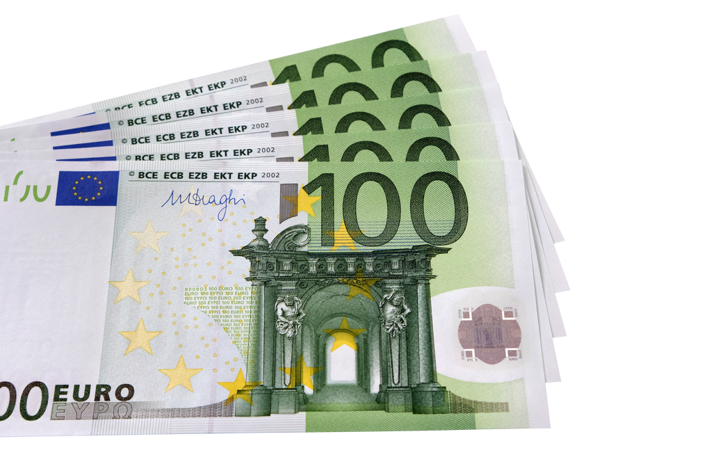 Euro One Hundred Money Bills